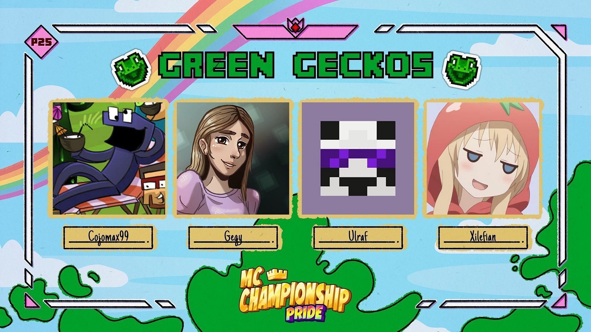Lineup of Green Geckos for MCC Pride 25 (Image via X/MCChampionship)